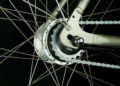 close up of a bike hub