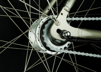 close up of a bike hub