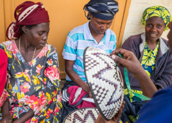 Women basketmakers in Rwanda
