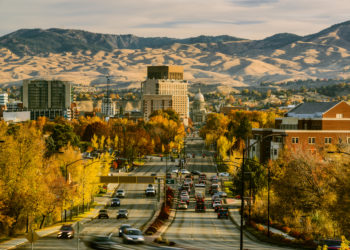 view of downtown Boise in autumn