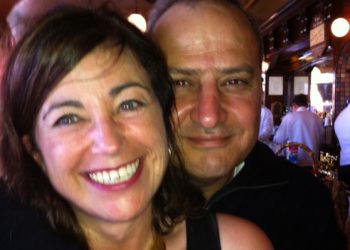 A man and a woman, closeup shot of their faces