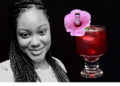 Black woman in a photo collage including a drink
