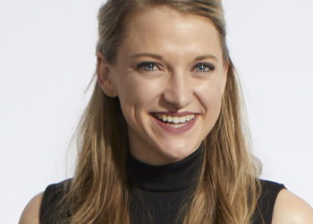 smiling woman with blonde hair