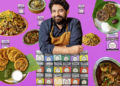Indian chef in a photo collage