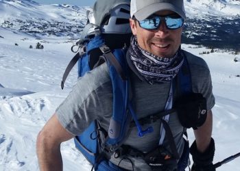 Man on a snowy mountain