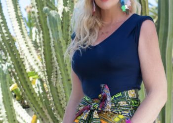 woman in a colorful skirt and turban