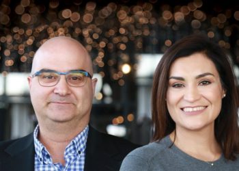 collaged headshots of a man and woman